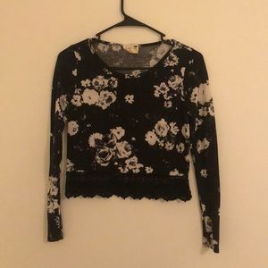 Black floral long sleeve